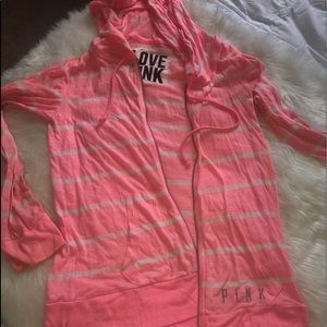 PINK Striped Hoodie